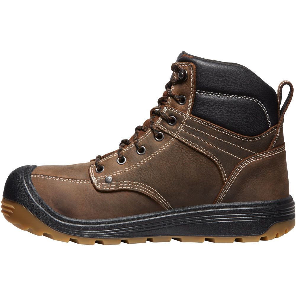 KEEN Fort Wayne 6in WP Non-Safety Toe Work Boots - Mens Dark Earth Gum Back View