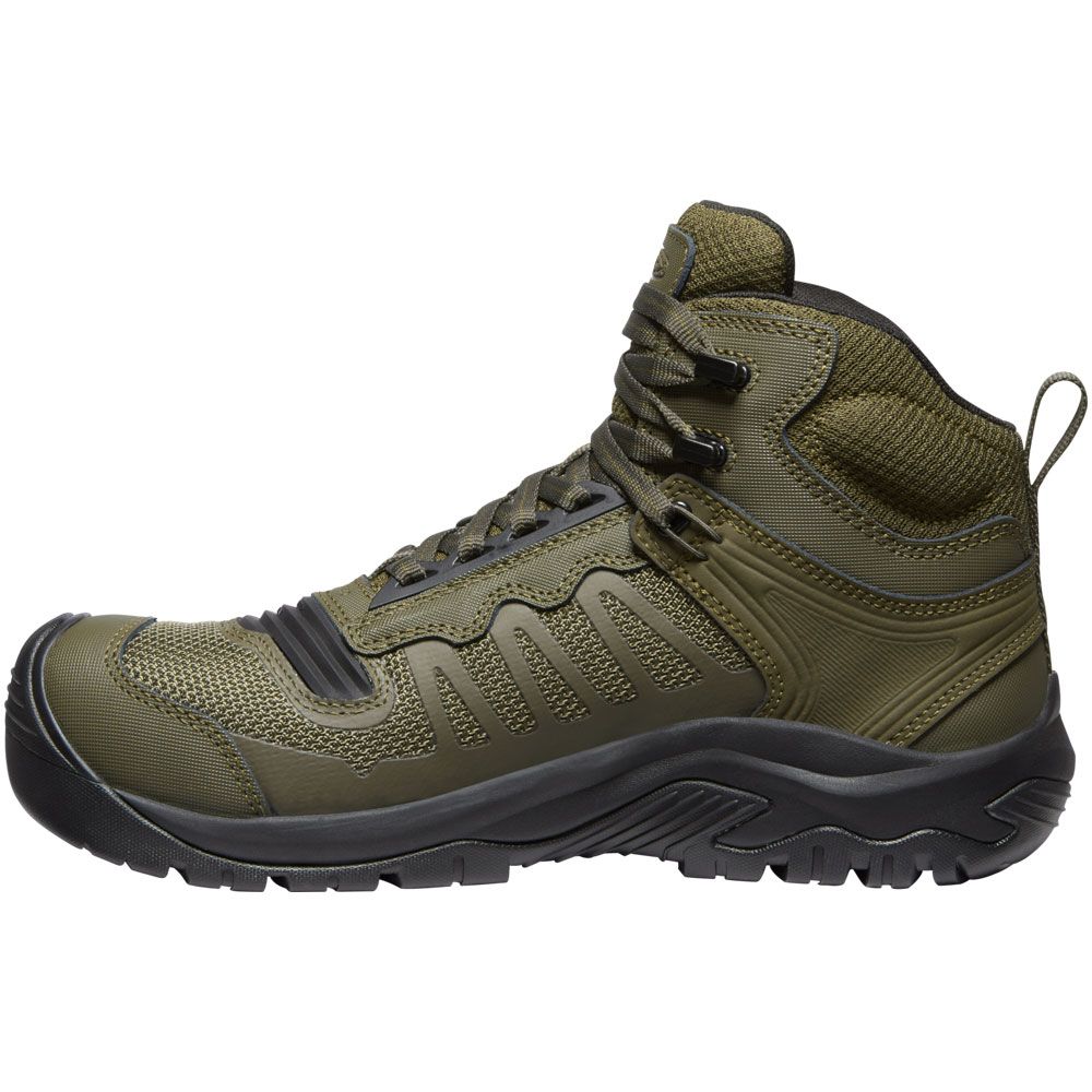 KEEN Utility Reno Wp Ct Mid Composite Toe Work Boots - Mens Dark Olive Black Back View