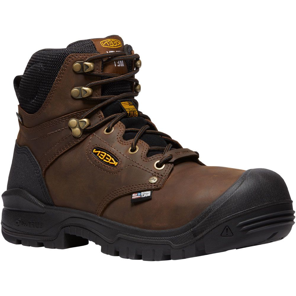KEEN Utility Independence 6" WP Safety Toe Work Boots - Mens Dark Earth Black