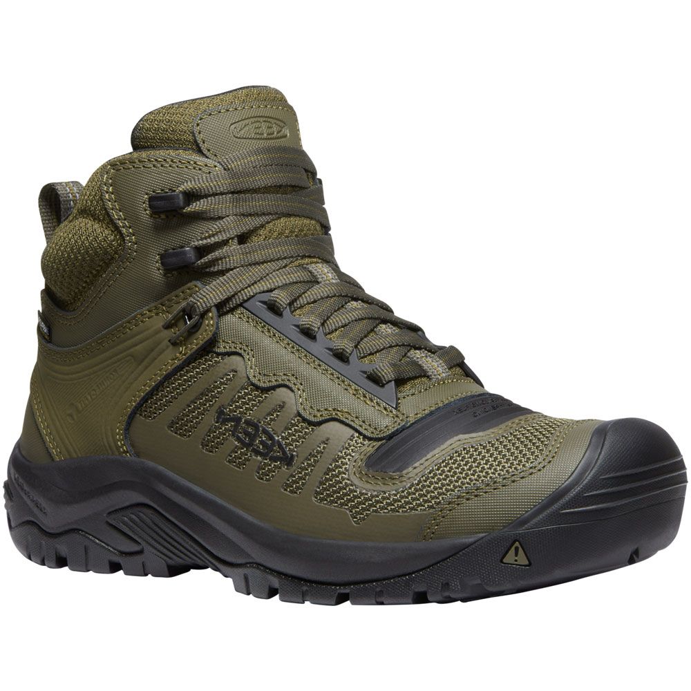 KEEN Reno KBF WP Mid Non-Safety Toe Work Boots - Mens Dark Olive Black