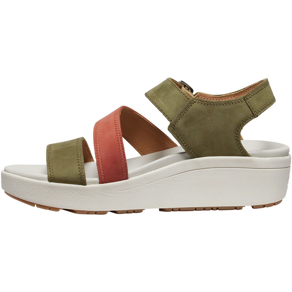 KEEN Ellecity Backstrap Sandals - Womens Martini Olive Baked Clay Back View