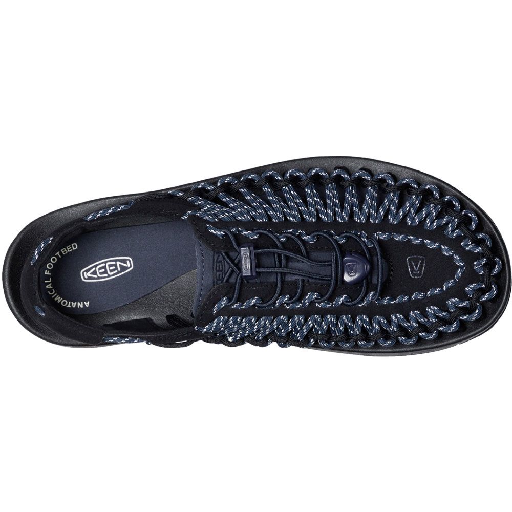 KEEN Uneek Classic 2 Cord Water Sandals - Mens Black Indigo Back View