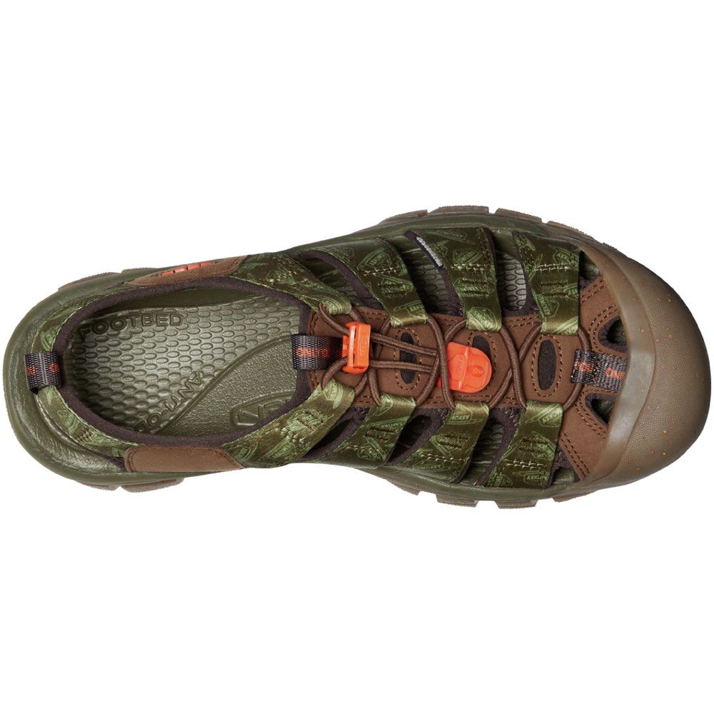 KEEN Newport H2 Sandals - Mens Smokey Bear Military Olive Back View