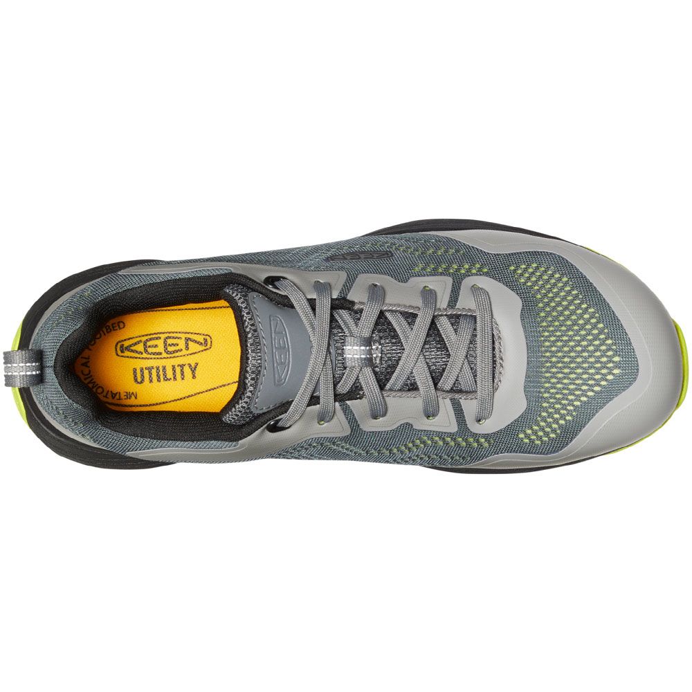 KEEN Utility Sparta 2 Esd Safety Toe Work Shoes - Mens Steel Grey Evening Primrose Back View
