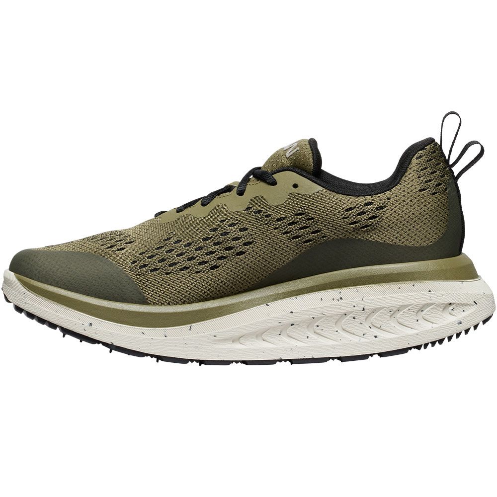 KEEN WK400 Mens Walking Shoes Martini Olive Black Back View
