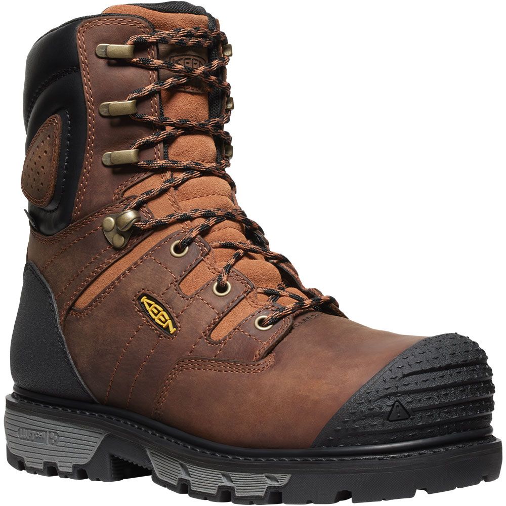 KEEN Utility Camden 8 In Wp Cft Composite Toe Work Boots - Mens Leather Brown Black