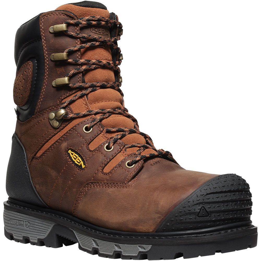 KEEN Utility Camden 8" WP Insulated CFT Boots - Mens Leather Brown Black