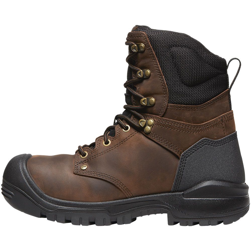 KEEN Utility Independence 8 In WP Boots - Mens Dark Earth Black Back View