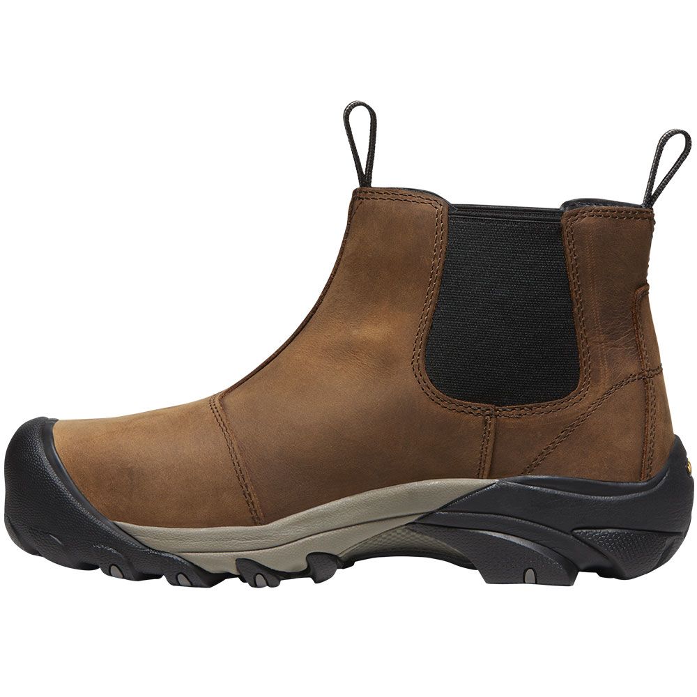 KEEN Utility Lansing Chelsea St Safety Toe Work Boots - Mens Dark Earth Black Back View