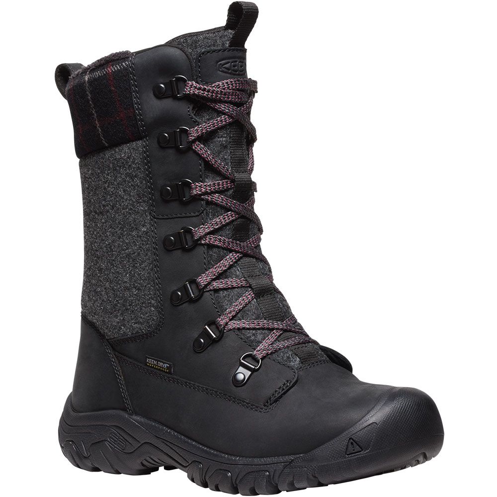 KEEN Greta Tall WP Boot Winter Boots - Womens Black Black Plaid