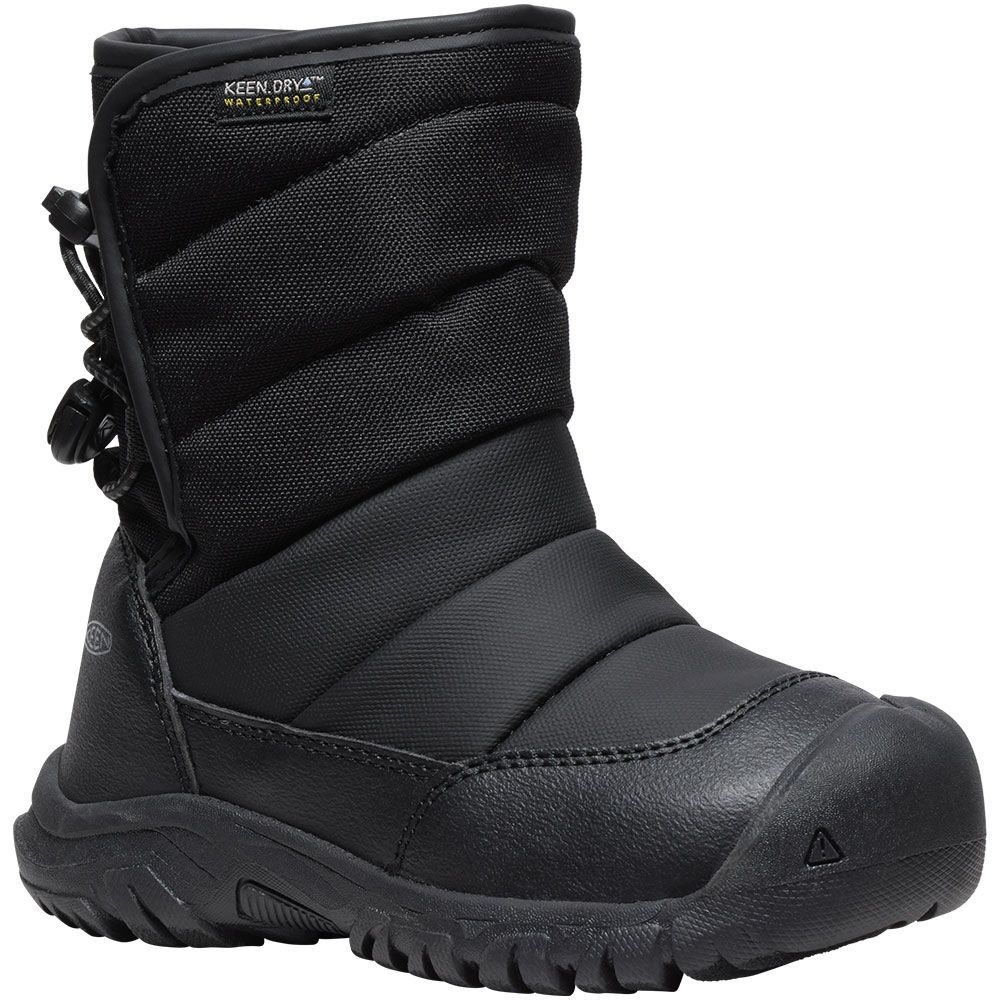 KEEN Puffrider Wp Ltl Kids Comfort Winter Boots - Girls Black Steel Grey
