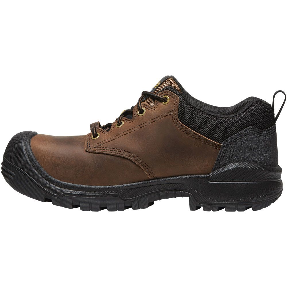 KEEN Utility Independence Ox WP CFT Shoes - Mens Dark Earth Black Back View