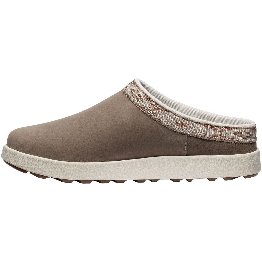 KEEN Elle Mule Suede Clogs Casual Shoes - Womens Brindle Birch Back View