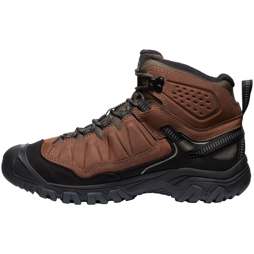 KEEN Targhee 4 Mid Wp Hiking Boots - Mens Bison Brindle Back View