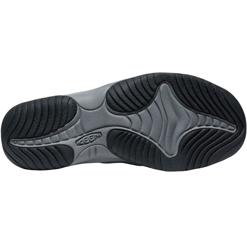 KEEN Kona Leather Flip Flops - Mens Steel Grey Black Sole View