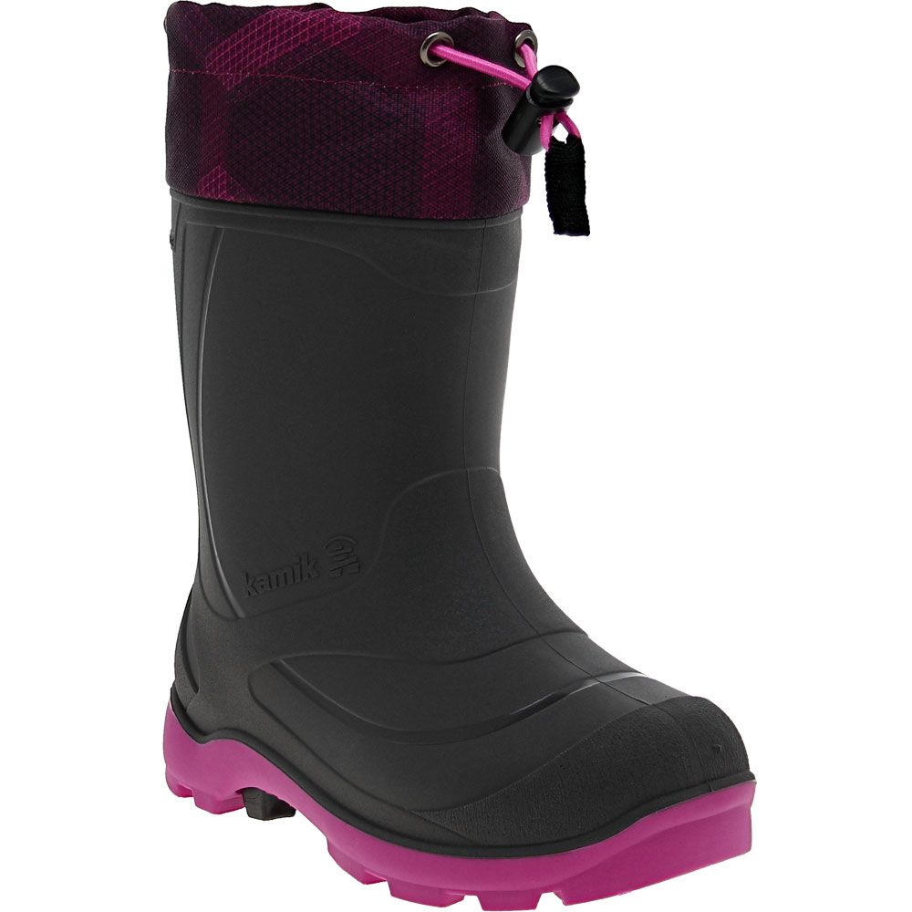 Kamik Snowbuster 2 Yth Winter Boots - Boys | Girls Black Charcoal Magenta