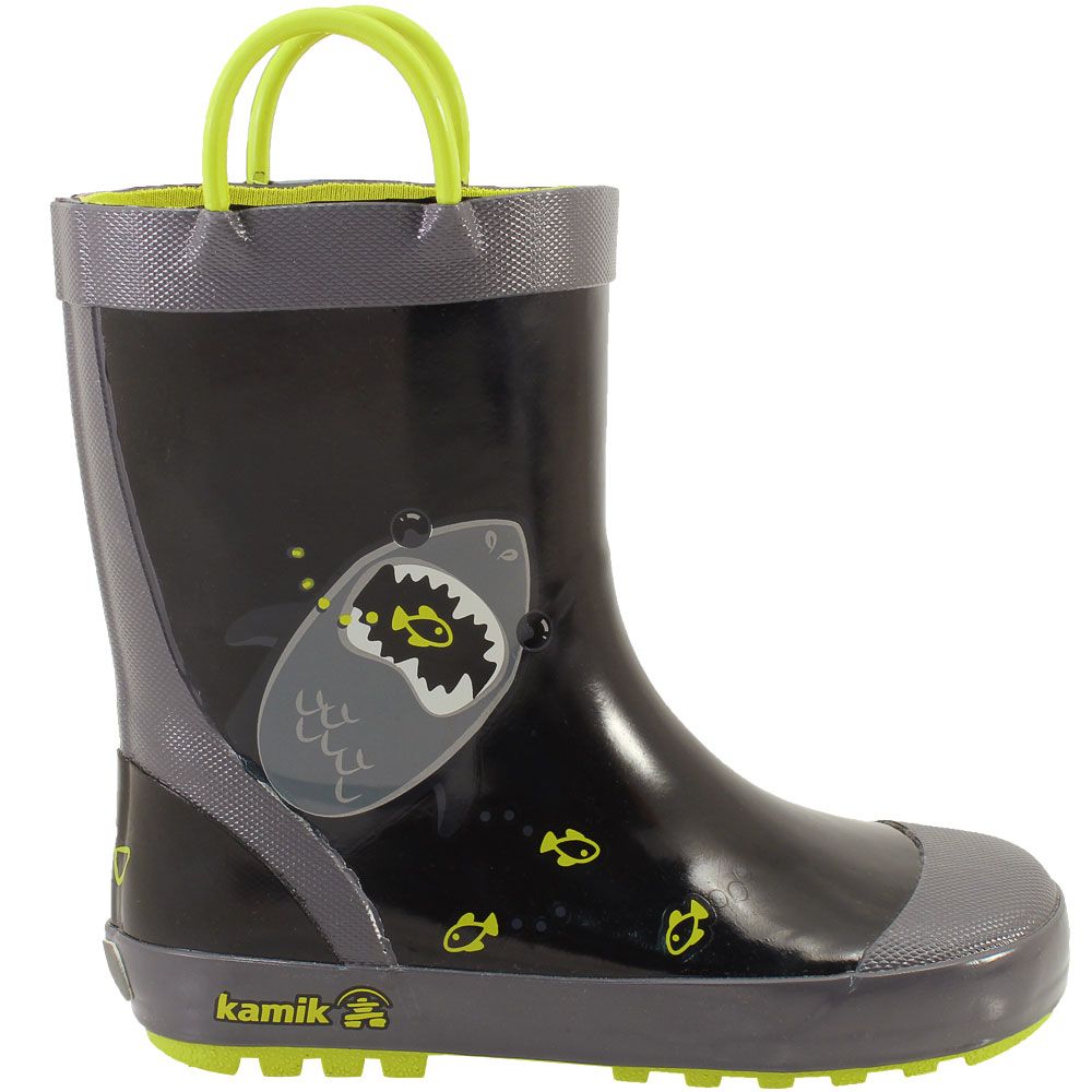 Kamik Chomp Rainboot Rain Boots Black Side View