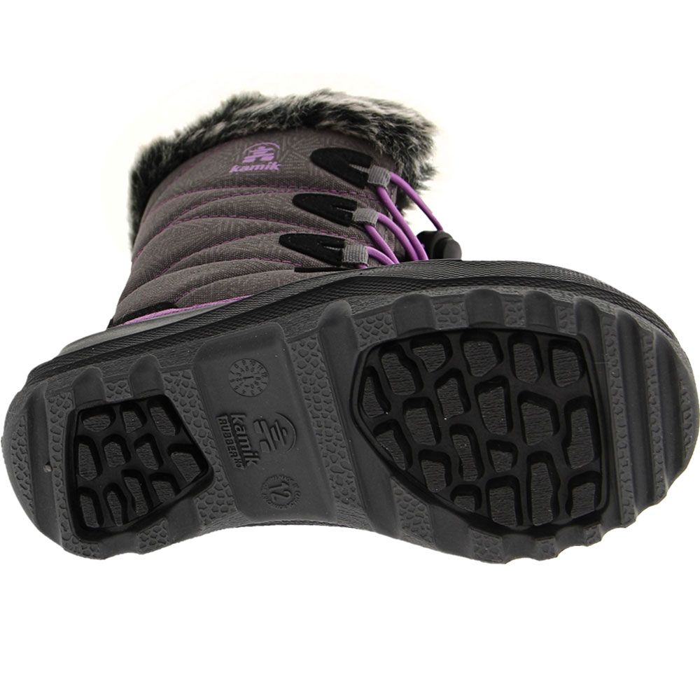 Kamik Snowgypsy 4 Winter Boots - Girls Charcoal Orchid Sole View