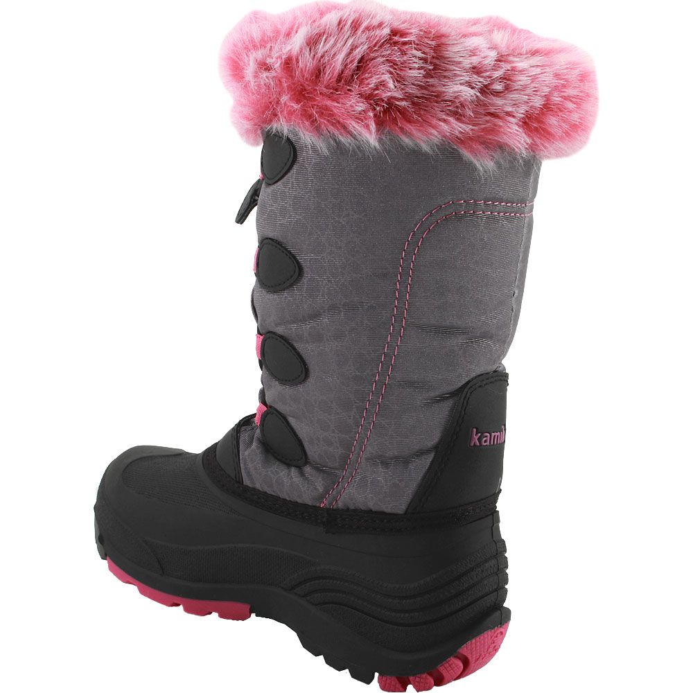 Kamik Snowgypsy Winter Boots - Girls Grey Pink Back View