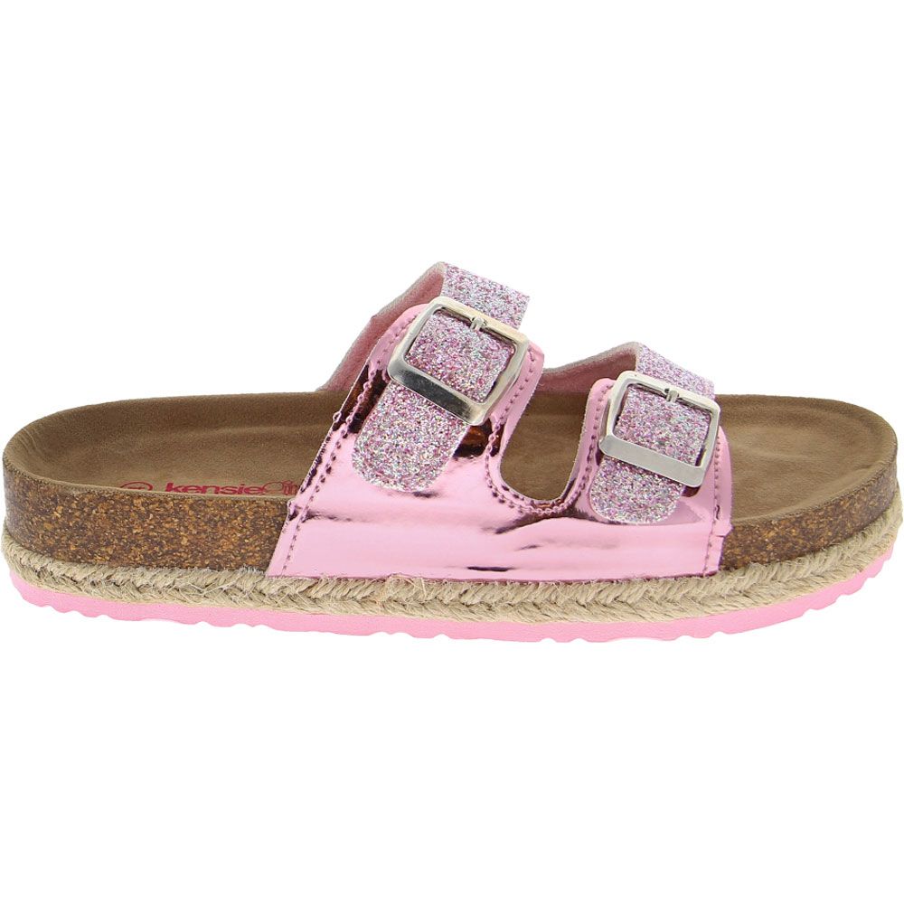 Kensie 2 Buckle Sandal Dress Sandals - Girls Pink Side View