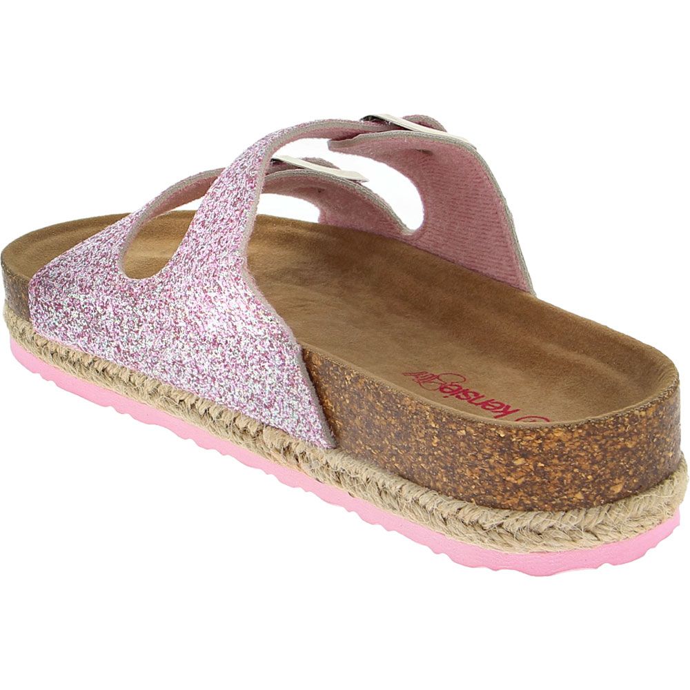 Kensie 2 Buckle Sandal Dress Sandals - Girls Pink Back View