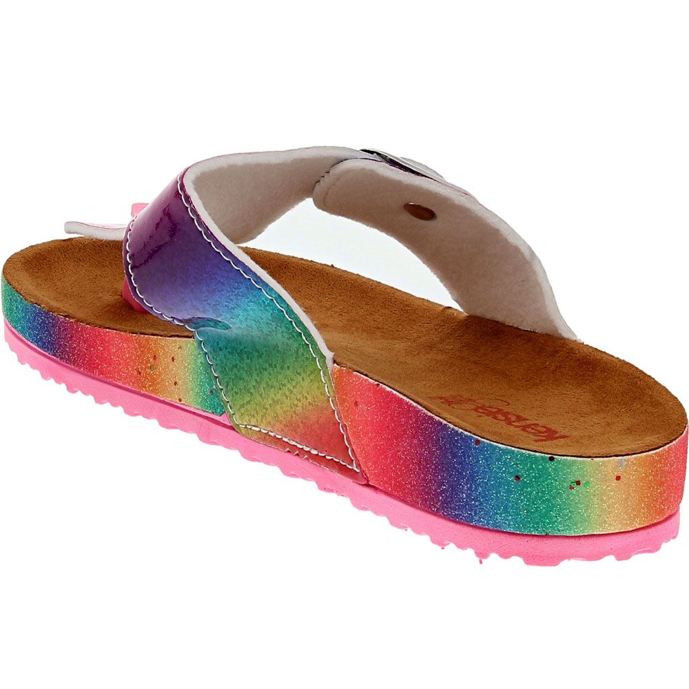 Kensie Girl Glitter Thong Footbed Girls Sandals Multi Glitter Back View