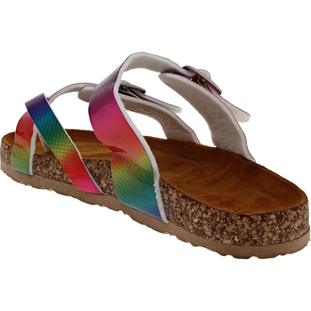 Kensie Girl 2 Buckle Thong Footbed Girls Sandals Rainbow Stripe Back View