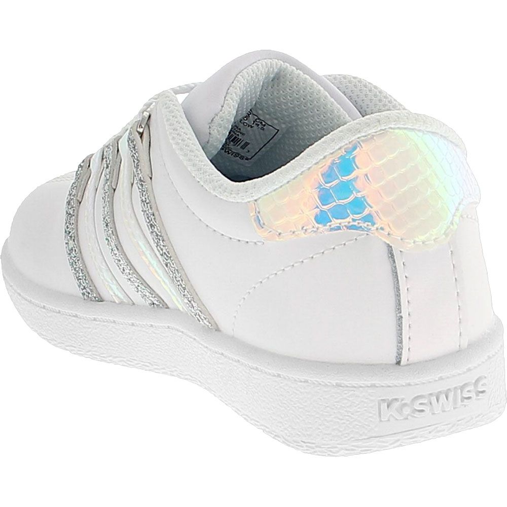 K Swiss Classic VN Mermaid Toddler Athletic Shoes White Sparkling Mermaid Back View