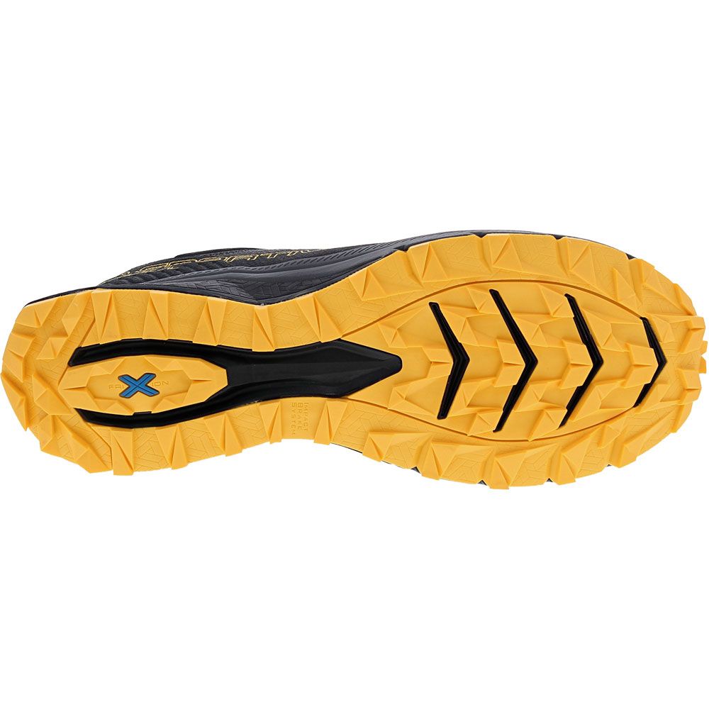 La Sportiva Karacal Mens Trail Running Shoe Black Yellow Sole View
