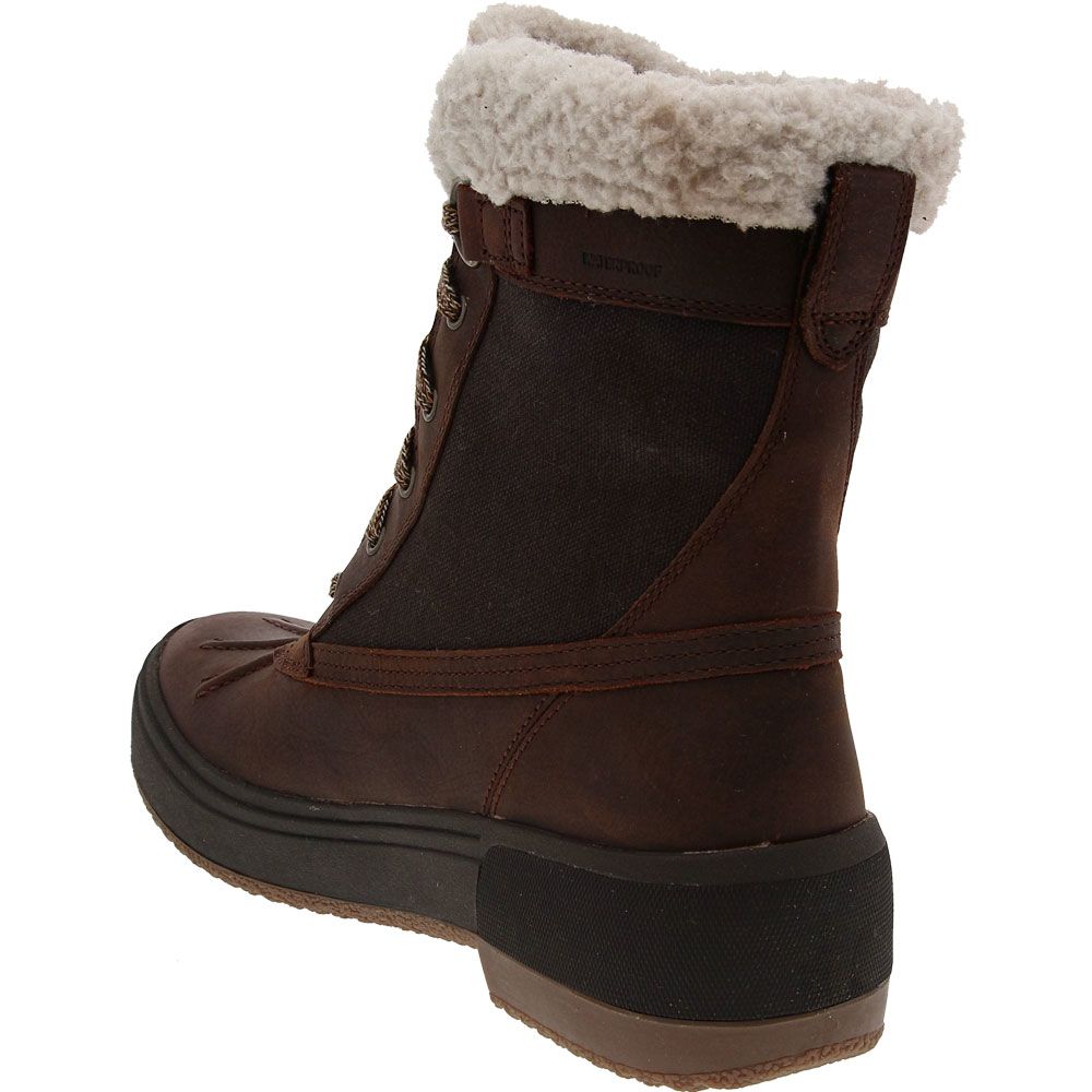 Merrell Haven Mid Lace Polar Winter Boots - Womens Brown Back View
