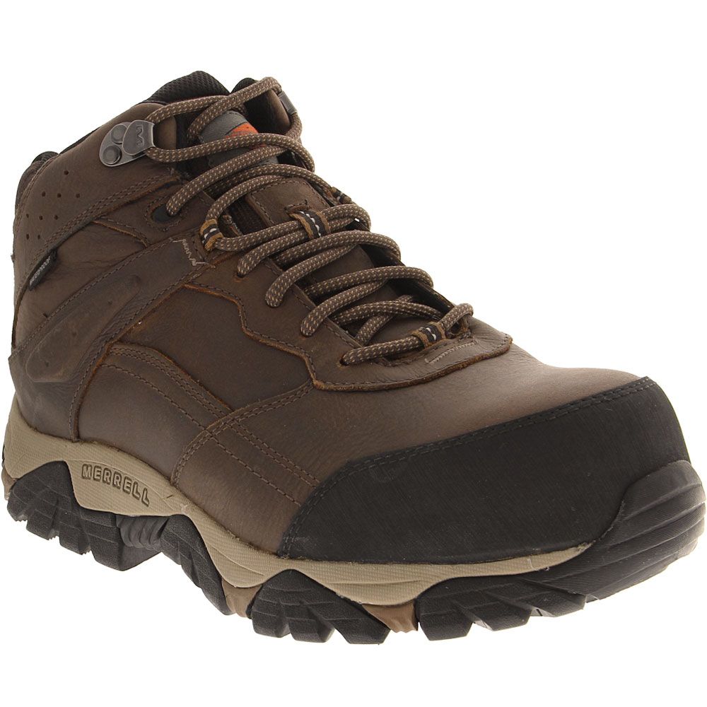 Merrell Work Moab Adventure Mid Composite Toe Work Boots - Mens Brown