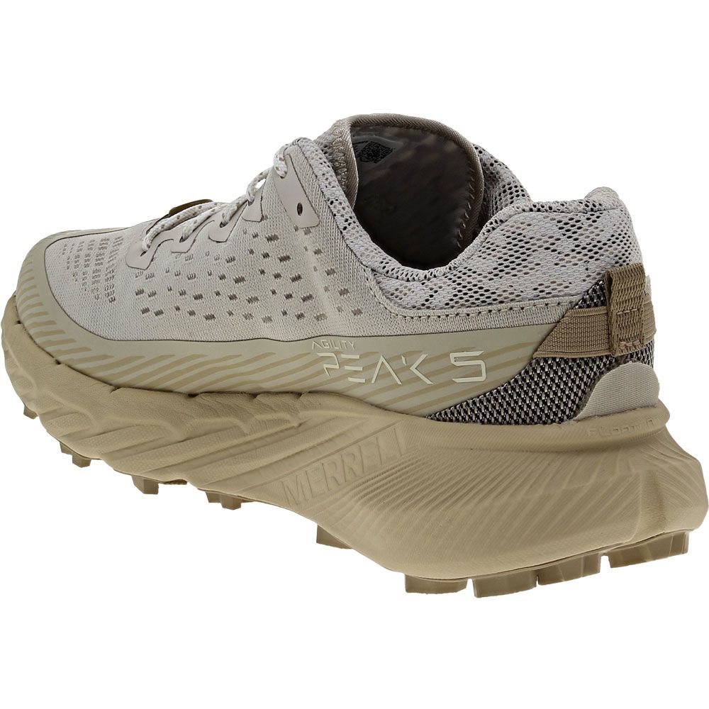 Merrell Agility Peak 5 Trail Running Shoes - Womens Moonbeam Oyster Back View