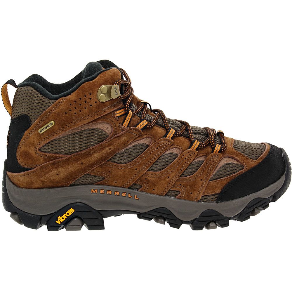 Merrell Moab 3 Mid Waterproof Hiking Boots - Mens Earth Side View