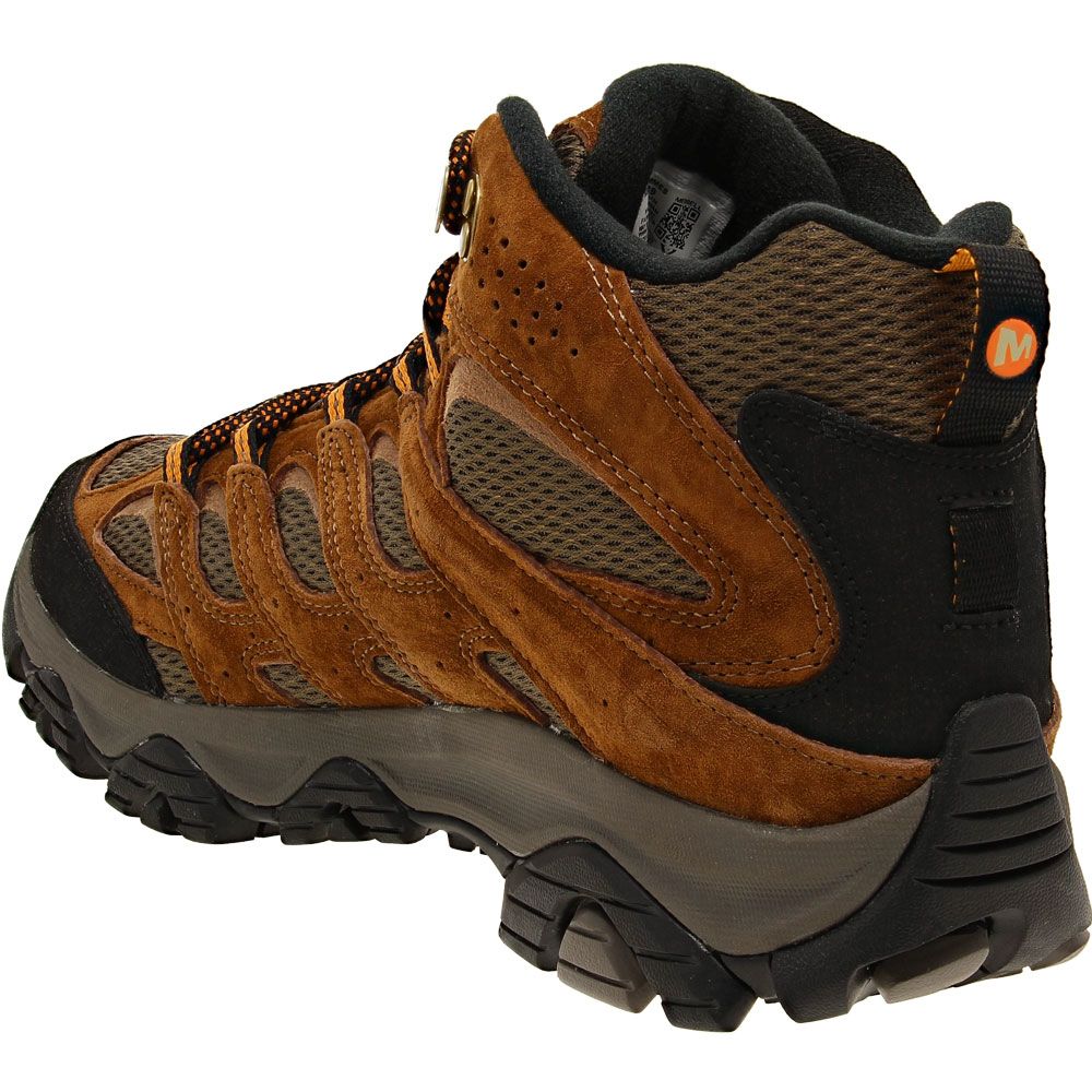 Merrell Moab 3 Mid Waterproof Hiking Boots - Mens Earth Back View