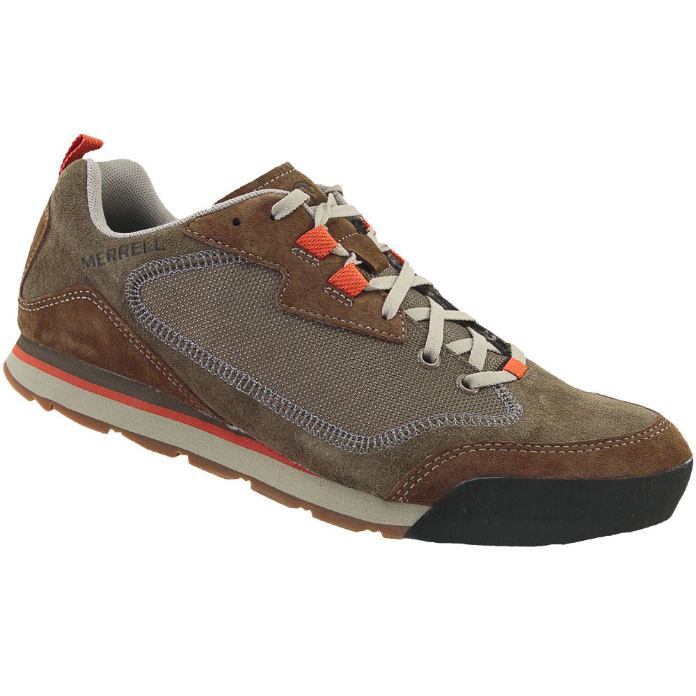 Merrell Burnt Rock Travel Suede Hiking Shoes - Mens Dusty Olive