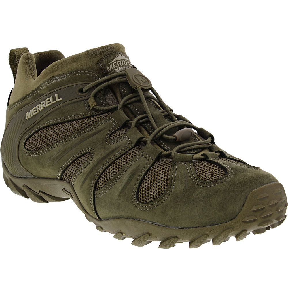 Merrell Work Cham 8 Stretch Tactical Mens Non-Safety Toe Shoes Dark Olive