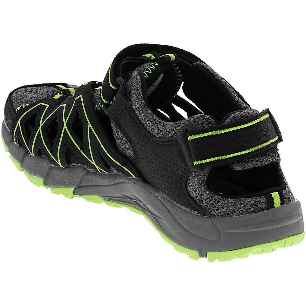 Merrell Hydro Quench Outdoor Sandals - Boys Black Grey Lime Back View