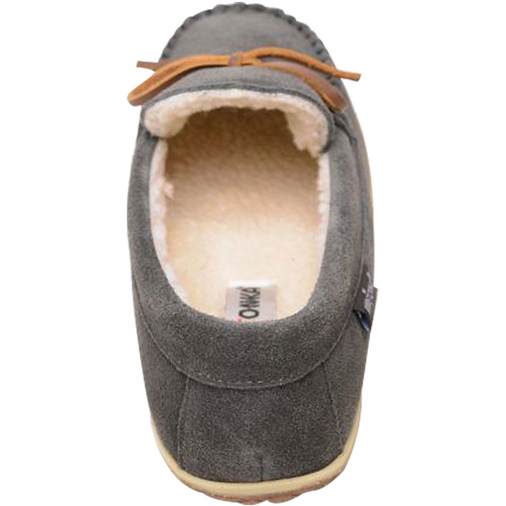 Minnetonka Tomm Mens Moccasin Slippers Charcoal Back View