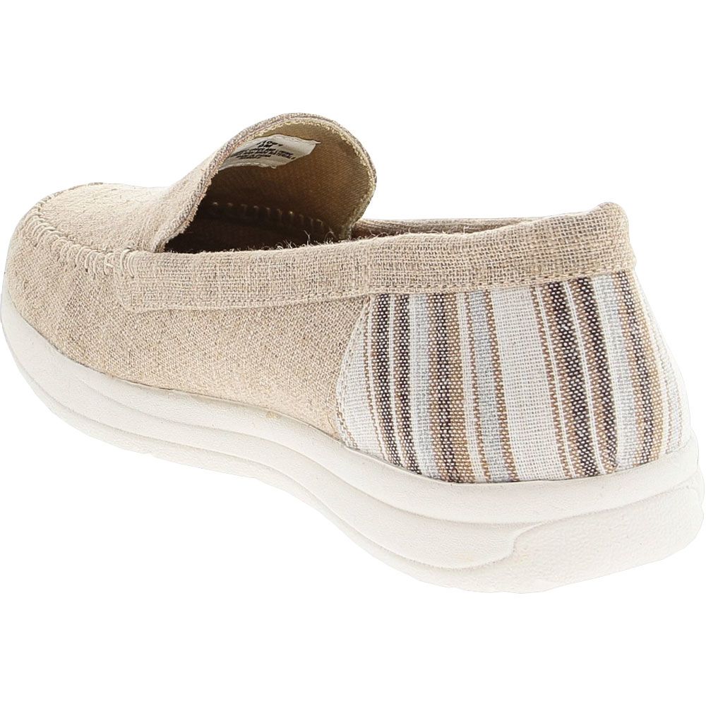 Minnetonka Discover Slip on Casual Shoes - Womens Natural Back View