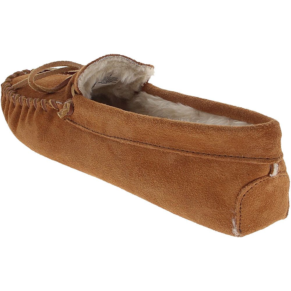 Minnetonka Lined Softsole Slippers - Mens Brown Back View