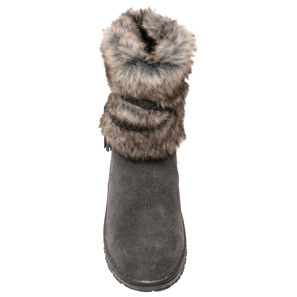 Minnetonka Everett Winter Boots - Womens Charcoal Back View