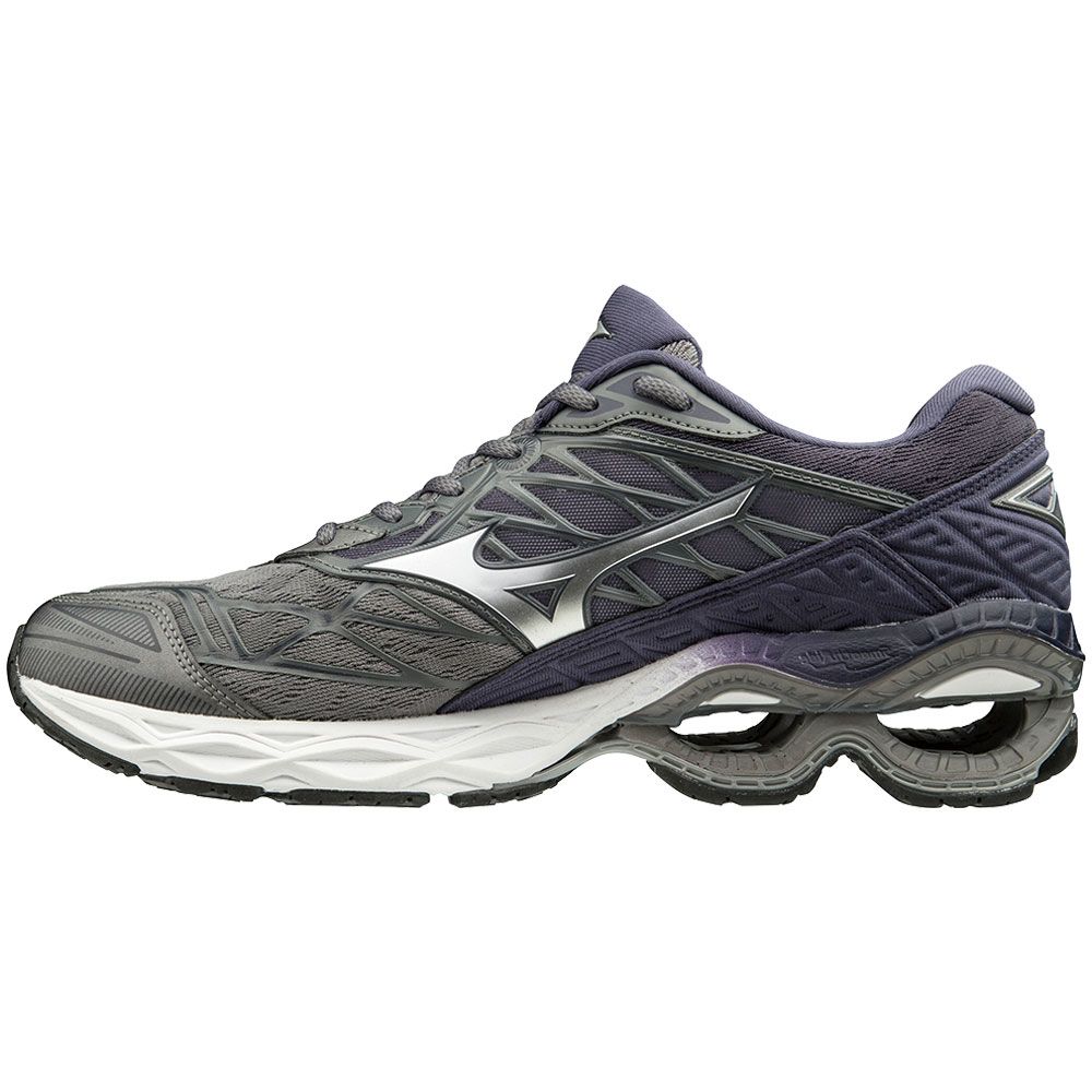 Mizuno Wave Creation 20 Running Shoes - Mens Stormy Weather Silver Back View