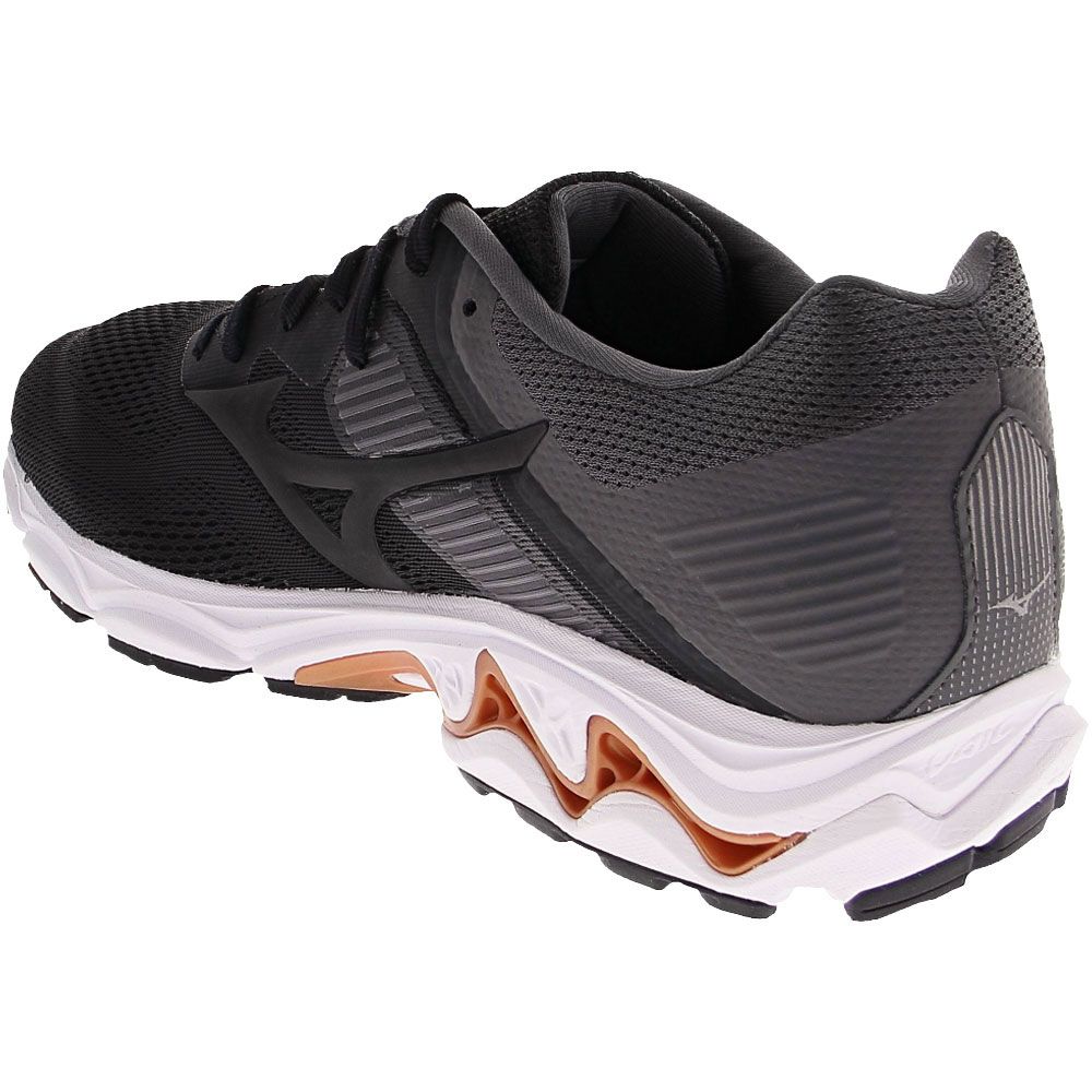 Mizuno Wave Inspire 16 Running Shoes - Mens Black Black Grey Back View