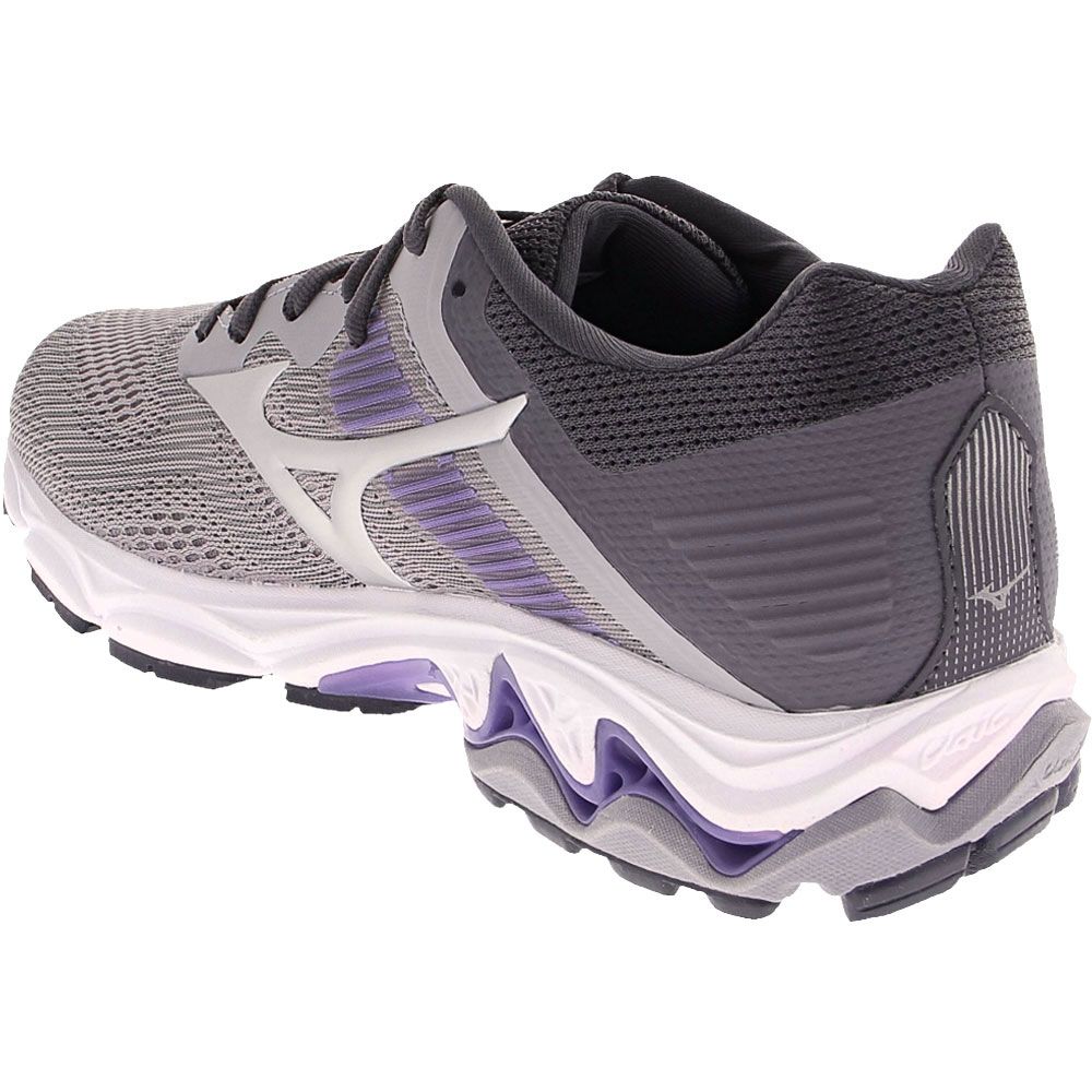 Mizuno Wave Inspire 16 Running Shoes - Womens Silver Grey Purple Back View