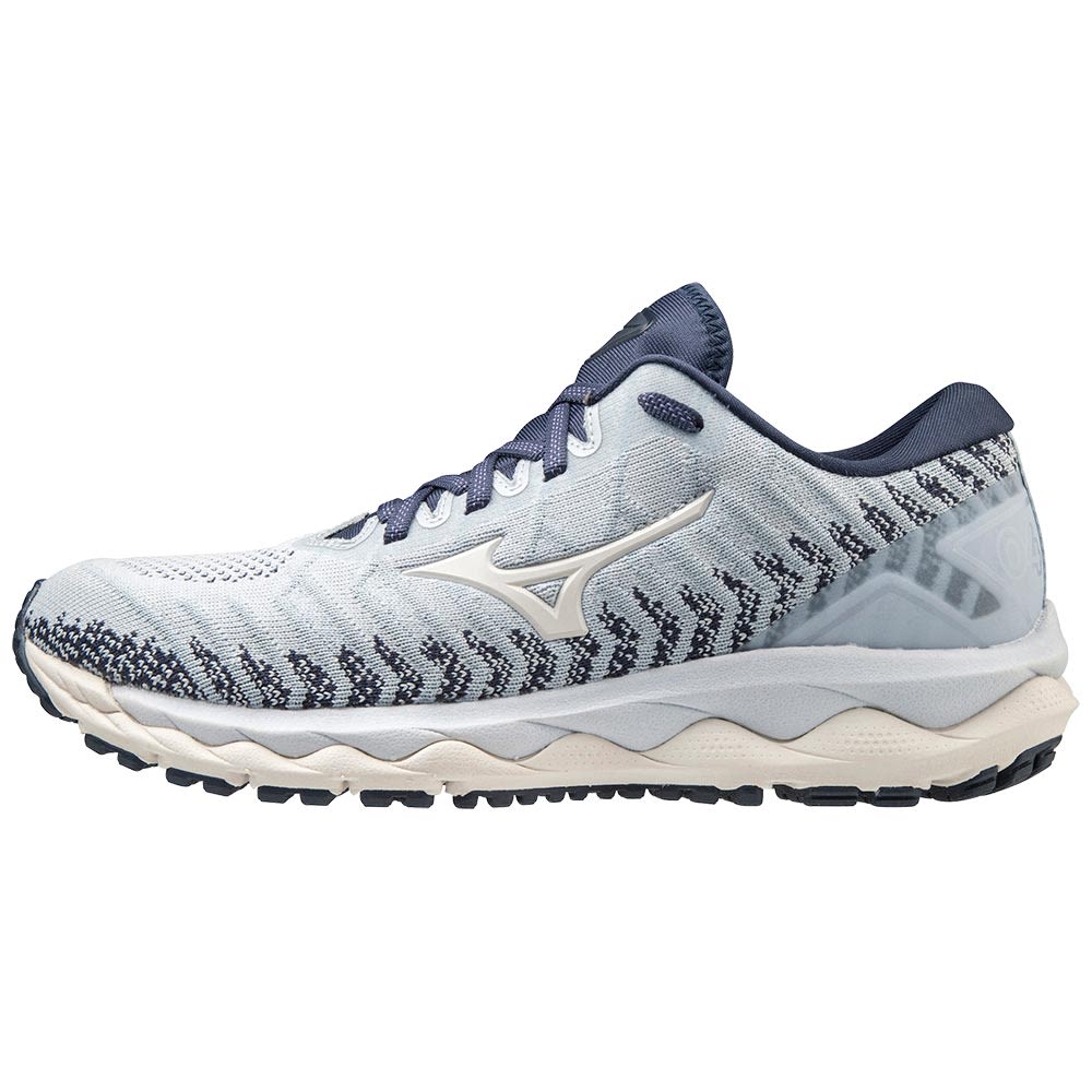 Mizuno Wave Sky 4 Knit Running Shoes - Womens Arctic Ice Back View