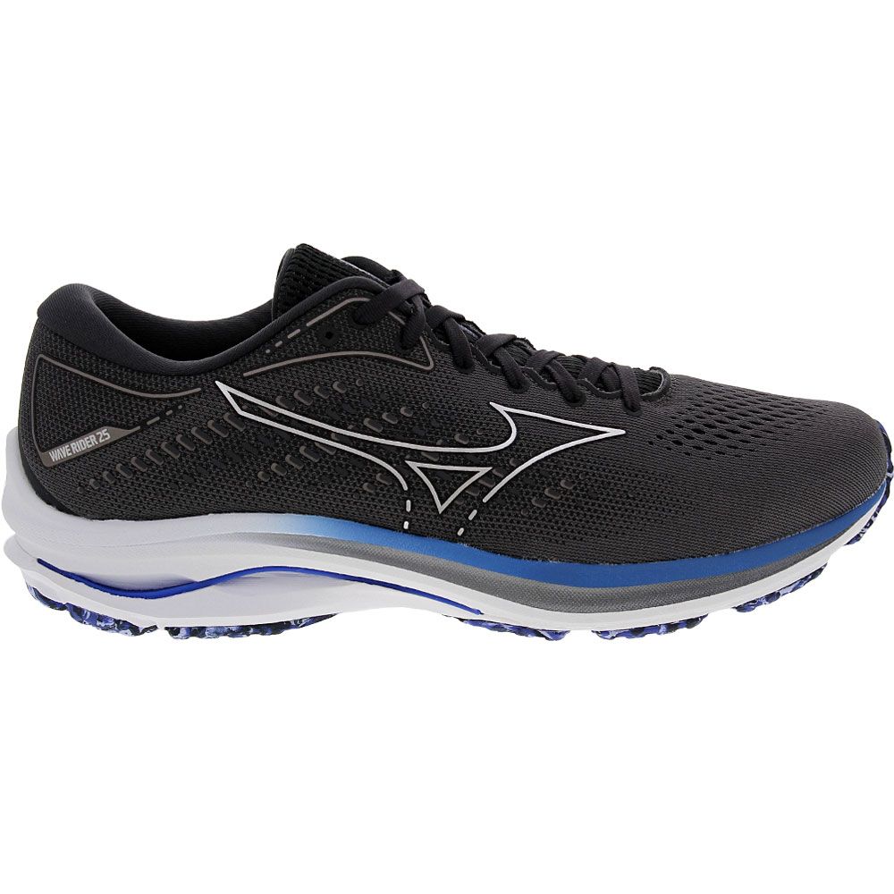 Mizuno Wave Rider 25 Running Shoes - Mens Charcoal White Blue