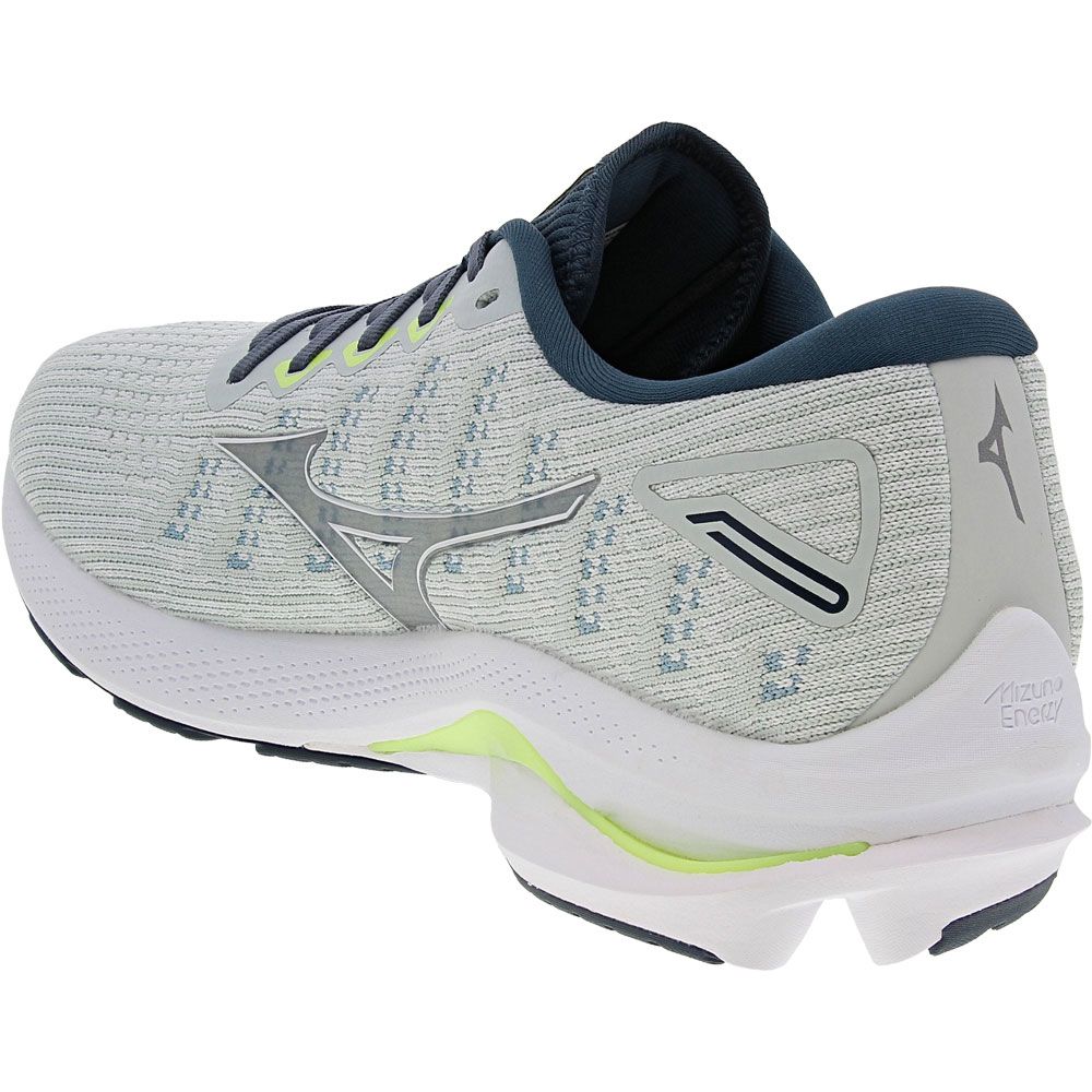 Mizuno Wave Rider 25 Knit Running Shoes - Mens Peacock Blue Back View