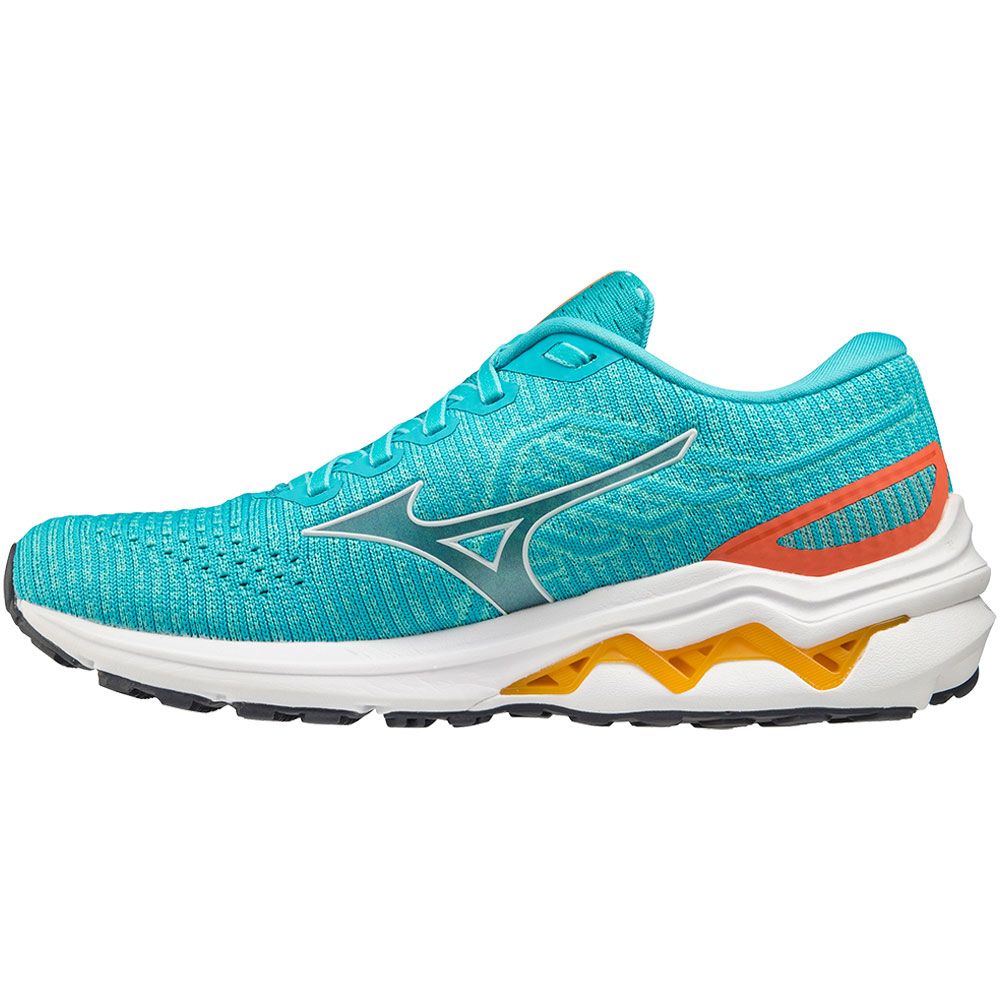 Mizuno Inspire 18 Knit Running Shoes - Womens Turquoise Blue Back View