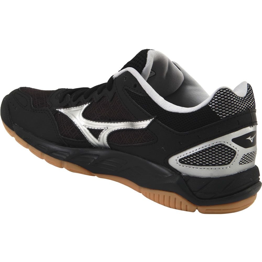 Mizuno Wave Supersonic Volleyball Shoes - Womens Black Silver Back View
