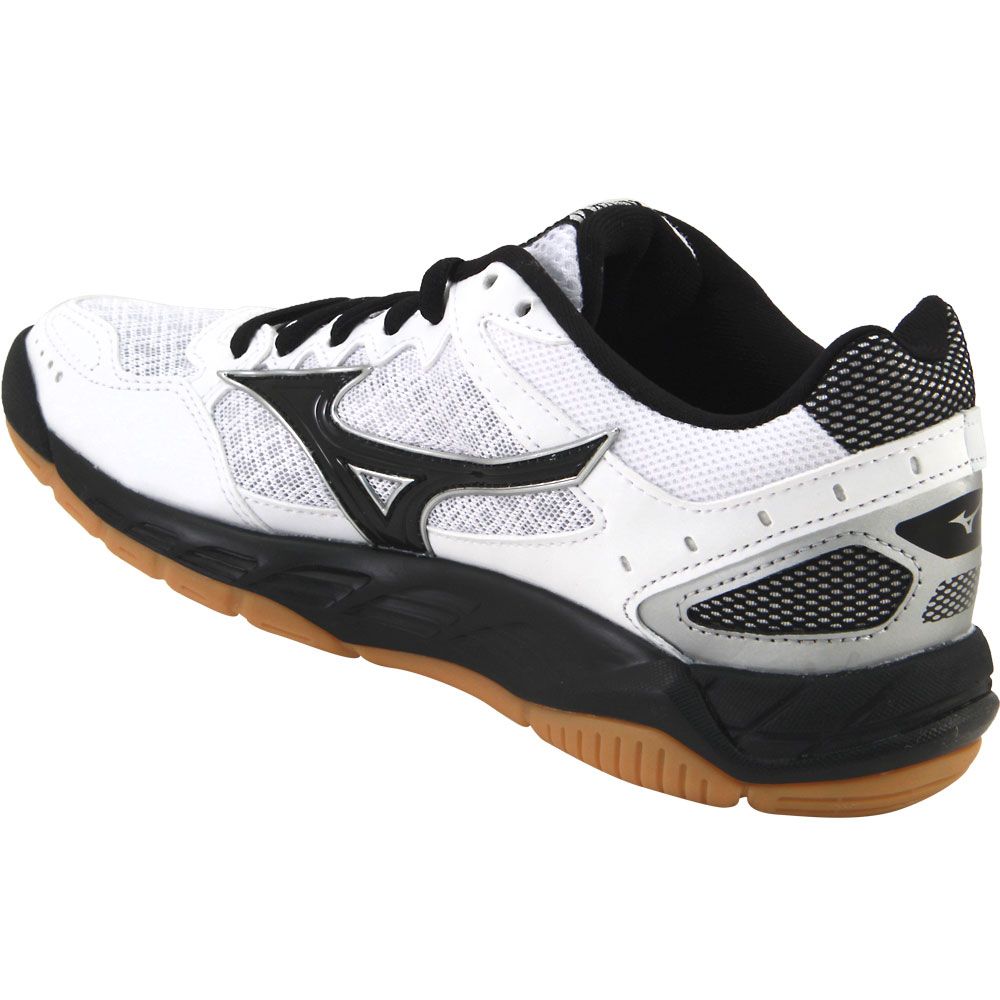 Mizuno Wave Supersonic Volleyball Shoes - Womens White Black Back View